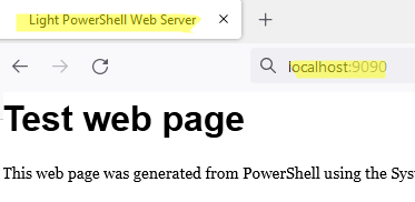Run simple Web Server using PowerShell 