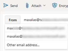 select mailbox alias to send fro,