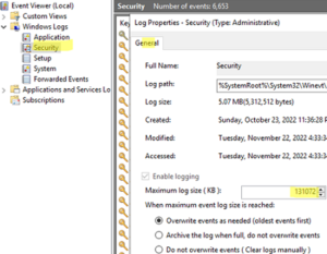 Configuring Event Viewer Log Size on Windows | Windows OS Hub
