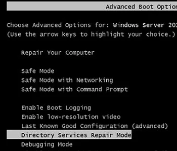Boot DC into DSRM mode