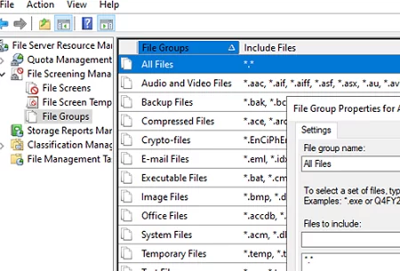 create file group on FileServerResourceManager