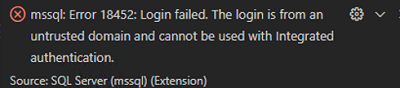 mssql: Error 18452: Login failed