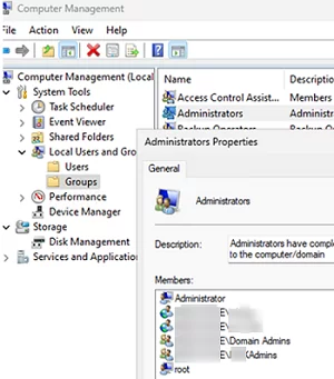 view local admins in windows