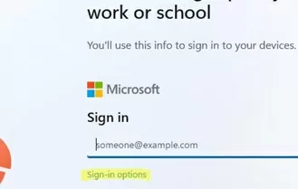 windows 11 oobe: signin options