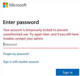 Your Microsoft account is temporarily locked to prevent unauthorized use