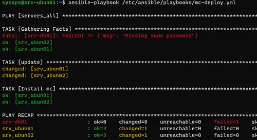 ansible playbook run example