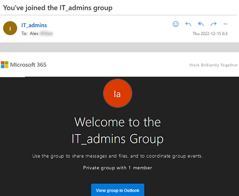  Group's Welcome Email/Message in Microsoft 365