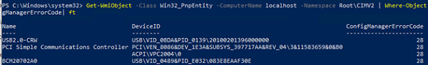 PowerShell: find unknown devices
