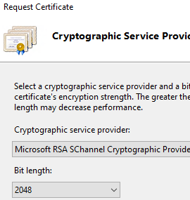 CSR - select cryptographic service provider