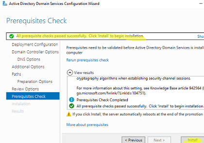 Promote Windows Server to a new domain controller