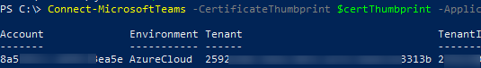 PowerShell: Microsoft Entra certificate-based authentication in Teams