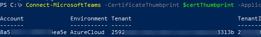 PowerShell: Microsoft Entra certificate-based authentication in Teams