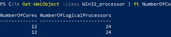 Get total number of cores on Windows with PowerShell