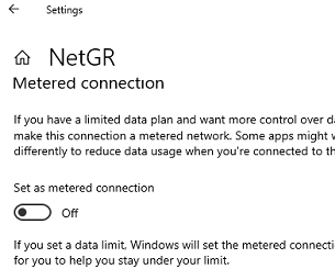 Disable Metered Connection 