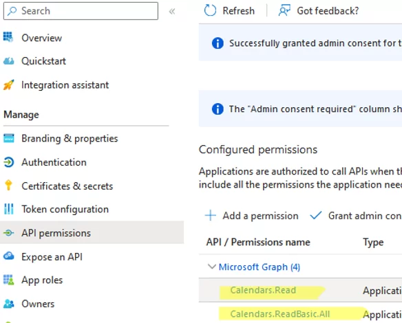 Grant Microsoft Graph API permissions in Azure