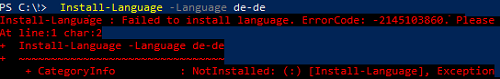 Install-Language: Failed to install language. ErrorCode