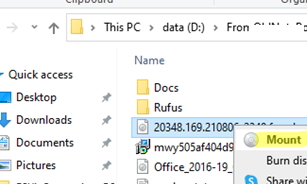 Mount iso image file in Windows