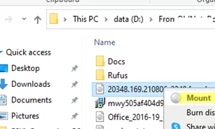 Mount iso image file in Windows