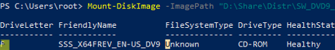 PowerShell: Check drive letter assigned to ISO image