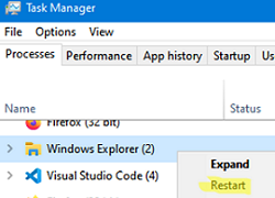 restart file explorer process