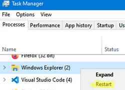 restart file explorer process