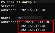test domain dns with nslookup