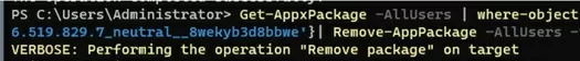 Remove-AppPackage