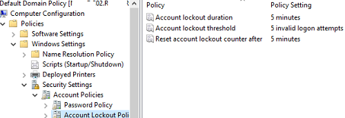 Active Directory Account Lockout Policy