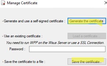 generate WSUS Package Publisher certificate