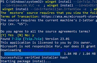 Installing software on Windows using the Winget tool