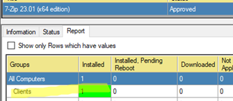 WSUS package deployment status on clients