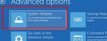 System restore in WinRE