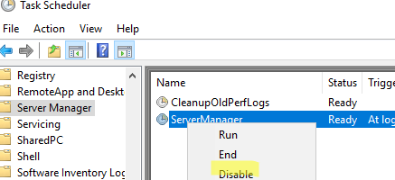 Disable ServerManager scheduled task