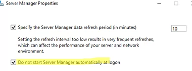 Do not start Server Manager automatically at logon