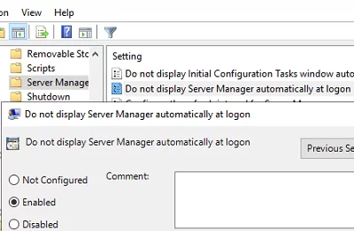 GPO: Do not display Server Manager automatically at logon 