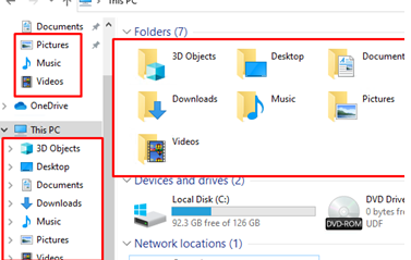 Hide library folders in navigation pane of file explorer in Windows 