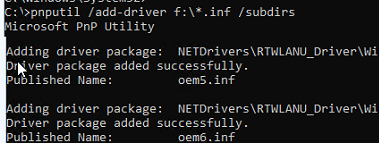 pnputil - install device drivers cmd