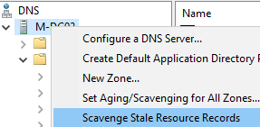 Scavenging Stale Resource Records on Domain Controller DNS