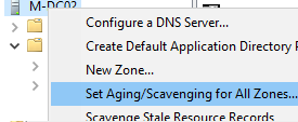 Set Aging/Scavenging for All Zones