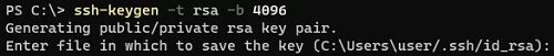 ssh-keygen: generate key pair