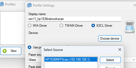 connect shared scaner over network via escl driver