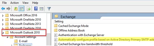 GPO: Automatically configure profile based on Active Directory Primary SMTP address 