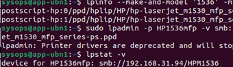 lpadmin: add smb printer on Linux