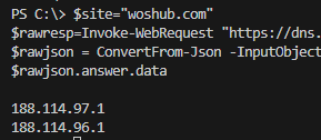 PowerShell: read JSON data from webservice