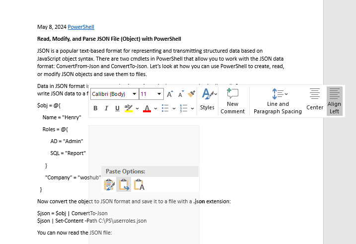 Styles and formatting lost when copying and pasting into Word