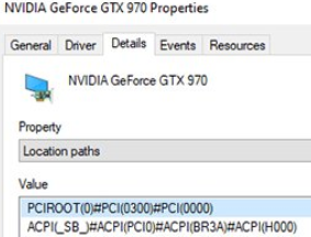 Get GPU PCI ID name in device manager