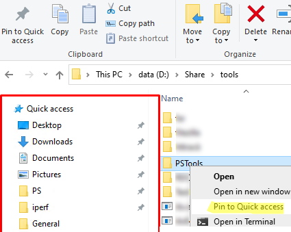 Pin a Folder to the File Explorer Quick Access