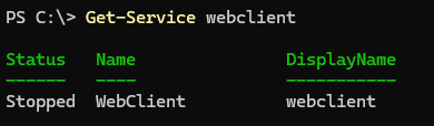 check webdav client status on windows