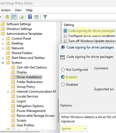 Code Signing for Device Drivers - GPO