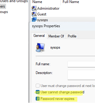 Enable the option: user cannot change password